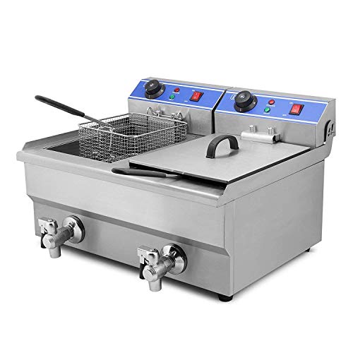Olibelle 6000W 20L Friteuse Electrique En Inox Fryer Friteuse Cuve Avec Réservoir Amovible