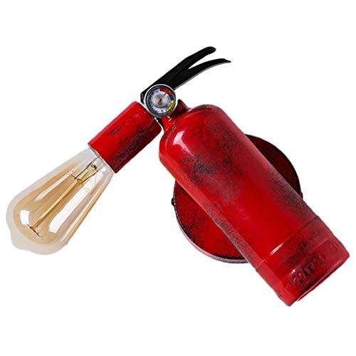 WODE Lampada da Parete Creativa Rossa, Decorazione Lampada da Parete Singola Industriale in Ferro Steampunk retrò in Metallo con E27 per Illuminazione da Bar, ristoranti, Bar, Club,Red-Single Head