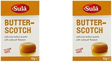 (2 PACK) - Sula Butterscotch Sweets - Sugar Free | 14 X 42g | 2 PACK - SUPER SAVER - SAVE MONEY