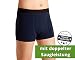 Produktbild Herren Inkontinenz-Shorts, waschbare Inkontinenz-Unterhose Männer, blau-schwarz, Inkontinenzhose mit doppelter Saugeinlage, für Tagesinkontinenz geeignet, ActivePro Men Super (XXL)