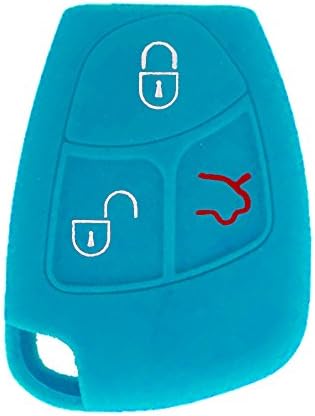 Nicky Turquoise Luminous in The Dark Protective Cover for Benz 2/3-Buttons Car Key Silicone Keys Protector