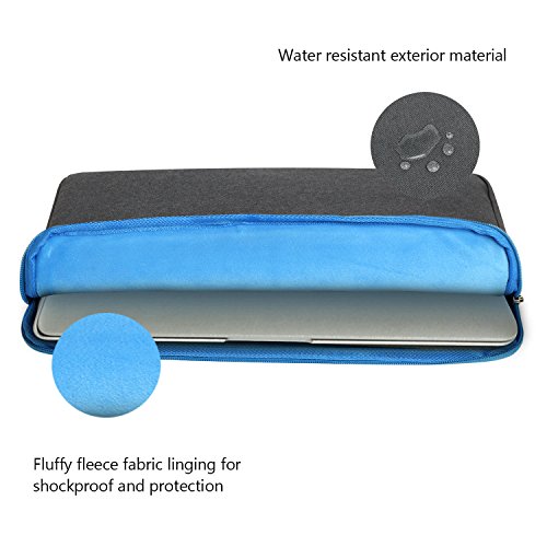 Ivencase stoßfest Wasserabweisend Laptop Sleeve Tasche Taschen Hülle Beutel Case für 13-13.3 Zoll Laptop / Notebook / Macbook air 13/ Macbook pro 13 Retina / Chromebook 13.3/Microsoft Surface Book/12,9 Zoll iPad Pro, Dunkelgrau und blau - 5
