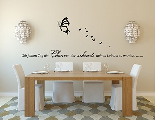 greenluup wandtattoo mark twain zitat gib jedem tag die chance der schönste deines lebens zu werden xl schmetterling - 4