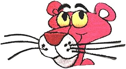 The Pink Panther Head Iron on Sew on Embroidered Badge Applique Motif Patch From PatchWOW