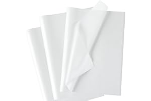 MAMUNU Lot de 60 feuilles de papier de soie blanc brillant pour sacs cadeaux, emballage de cadeaux, travaux manuels, anniversaire, mariage, Noël, fête prénatale, fête prénatale, décoration de fête - 35 x 50
