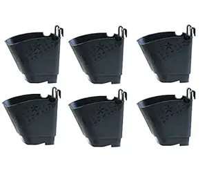 Novicz Vertical Garden Wall Hanging Pot (Black, Pack of 6)