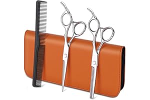 ELEHOT-STORE Forbici Parrucchiere Kit 2 in1 6 Pollici per Parrucchiere Forbici per Sfoltire i Capelli