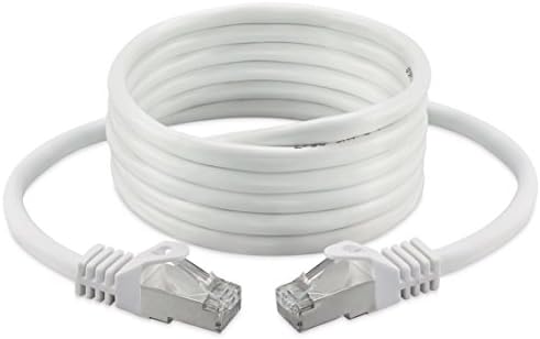 50M Cat. 7 - Ethernet Gigabit Lan Network Cable (RJ45) | 10/100/1000Mbit/s - For Streaming | SUHD Tv | IPTV | Desktop Pc | Servers | Laptops | Network Printers / 10 Gbs / High Quality | (50m ( Metres ), White)