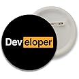 D2C Round pin Button Badges for Programmer, Coder, Developer, IT Professional for Boys Girls Men & Women batches for Bags, Backpack, Birthday Gift, Size-58mm