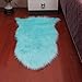 Produktbild AMON LL Lammfellimitat Teppich, Deko Teppich Lammfell Weiß Schaffell Teppich Longhair Fell Nachahmung Wolle Bettvorleger Sofa Matte,SkyBlue