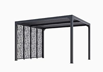 Habrita Pergola bioclimatique de 10,80 m2 équipée de 4 Panneaux moucharabieh