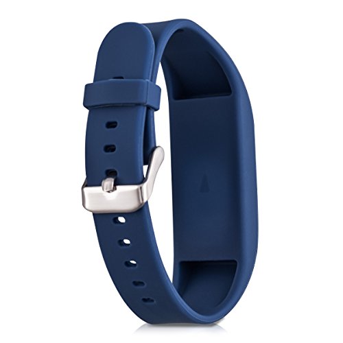kwmobile 2in1 Set: 2x Sport Ersatzarmband für Garmin Vivofit 3 in Schwarz Dunkelblau Innenmaße: ca. 15,5 – 21,5 cm – Silikon Armband mit Uhrenverschluss ohne Tracker - 4