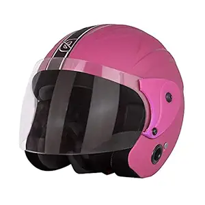 Sage Square Deltz (ISI Marked) Plus Rider Open Face Helmet with Extra Comfort for Men & Women.(Pink)