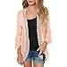 Produktbild VJGOAL Damen Strickjacke, Damen Lässige Feste Spitze Langarm Chiffon Herbstliche Tops Mäntel lose Kimono Klimaanlage Bluse (Khaki, 38)