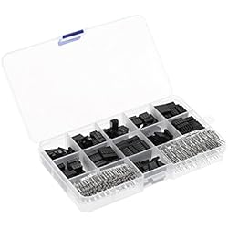 KKmoom 620 piezas de cables de puente colorido, conector de cabecera, kit de alojamiento y pernos de engarce M/F, componentes electrónicos