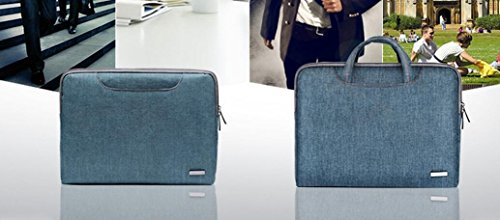 LISEN@ 13,3 Zoll wasserfeste und 360° stoßfeste Aktentaschen als Schutz für Ihren Laptop/Notebook mit Handgriff (15,6, Grau) - 6