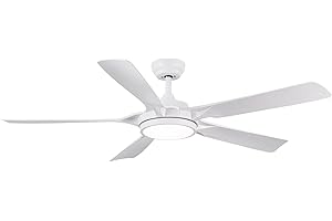 Newday Ventilateur de Plafond avec Lumiere et Télécommande, 142cm Ventilateur de Plafond Blanc Grand, Dimmable Plafonnier Ventilateur, Ventilateur Plafond Silencieux avec 5 Pales pour Chambre