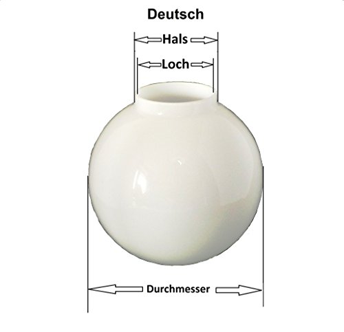 12.5cm Durchmesser Weiß Glas Ersatz Kugel Lampenschirme. Kreisumfang: 39cm, Loch: 5.0cm Durchmesser, Hals (Außenbreite): 5.6cm Durchmesser. - 6