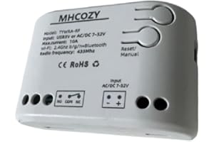 MHCOZY Automatico 1 canale USB 5V DC 7-32V Smart WiFi Wireless Relè Interruttore Modulo, Tuya Smart Life app Telecomando, Lavora con Alexa Google Home (1)