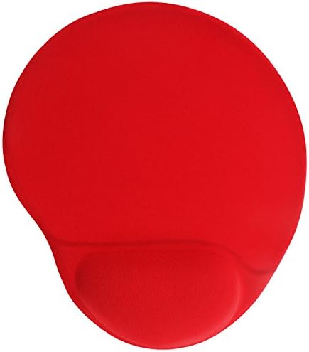 Mouse pad gel-filled wrist rest - Tres Lobos(2017 new design) mouse mat with soft gel-filled wrist rest support, non-slip rubber base, 220x250mm Optimized thin surface, Including two sizes, four color, for PC, Mac, Laptop, Office & Gaming, Comfortable & Lightweight, 24-hour customer support (Red)