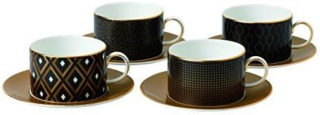 Wedgwood Arris Accent Teacup and Saucer (Set of 4) by Wedgwood