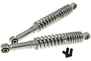 BIKE EQUIPMENT AMMORTIZZATORE Set universale cromato 300 mm – CICLOMOTORE, Scooter, ciclomotore