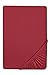 Produktbild biberna 77866 Jersey-Elastic Spannbetttuch, nach Öko-Tex Standard 100, ca. 180 x 200 cm bis 200 x 220 cm, braunrot