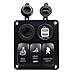 Produktbild Auto Auto Boat Switch - Kingwo Voltmeter 5Gang Wasserdichte Auto Auto Boat Marine LED Rocker Switch Panel Circuit Breakers