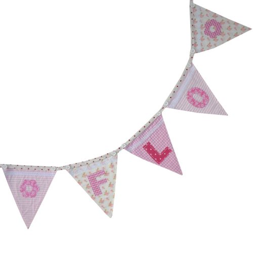 8 X FABRIC ALPHABET LETTER BUNTING - BABY GIFT - PERSONALISED - CHOOSE PINK OR BLUE - BOYS/GIRLS