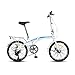 Produktbild Liuwenna Fahrrad Geschwindigkeit Fahrrad Junge Mädchen Fahrrad Student Fahrrad Stadt Fahrrad Falten Fahrrad kleines Mini-Fahrrad, 7-Gang-Schaltung, 20 Zoll (Color : Blue, Size : 150 * 30 * 112CM)