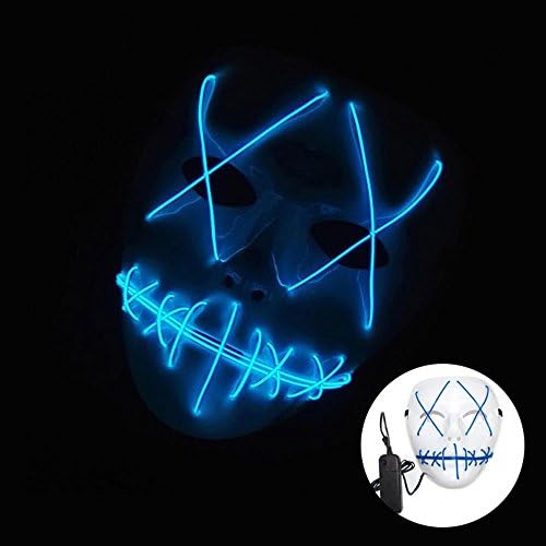 Yaojiaju 1W Masquerade/Halloween Ghost Slit Mouth Light Up Luminescence Mask for Party Prop Does not Contain Batteries,Led Lighting