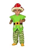 Disfraz de duende seta para bebé que incluye gorro, camiseta y pantalón., No incluye calzado.