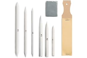 LICHUANUK 8 Kit de Estompeur Dessin，6 Estompe en Papier et Tortillions avec Taille-Crayon à Papier de Verre, Gomme, Estompeur Esquisse Dédiée，Les Artistes Étudiants Croquis Dessin