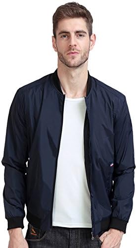 Leoniner Men's Classic Slim Fit Coats Outwear Bomber Jacket With Long Sleeves Waterproof Windproof