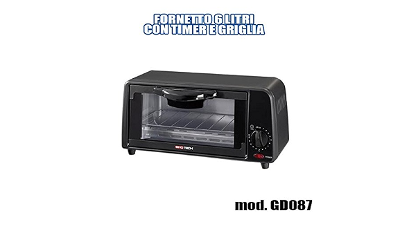 FORNETTO 6 LITRI CON TIMER GRIGLIA E TEGLIA SINOTECH GD087 650W FORNO :  Amazon.it