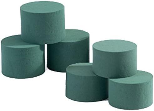 Oasis Ideal Round Cylinder Wet Foam. Florist Floral Craft Flowers/Floristry Design & Displays 8cm x 6cm - Fresh Flowers Pack of 12