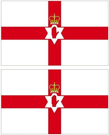 MEGA VALUE TWIN PACK Northern Ireland Hand Of Ulster Quality Supporter Fans Large Flags 5'x3' (ft)