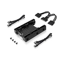 ICY DOCK (With Cables) DUAL Tool-less Dual 2.5 to 3.5 HDD Drive Bay SSD Mounting Bracket Kit Adapter - EZ-Fit Lite MB290SP-1B SSD Bracket