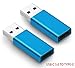 Produktbild lucklystar® Adapter USB C Stecker auf USB 3.0 Buchse Konverter Adapter Typ C auf USB 3.0 Stecker Type C zu USB 3.0 Adapter Konverter mit USB 3.0 Data Syncing FOR MOBILE Externe Festplatte Seagate INNOV8, sandisk Extreme 900, Google Pixel, Pixel XL, Lumia 950 Apple New MacBook 12 inch, Chromebook Pixel, Nokia N1 Tablet, Nexus 5 X, 6P, Lumia 950, XL, OnePlus 5, 3, Huawei P9, P10, HTC m10 and Other Type-C blau