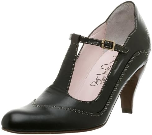 John Fluevog Women's T-Strap Pump,Black,10 M