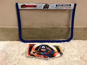 Clastik Combo Anti-Pollution Dust Cotton Face Mask with Printed Face Shield For Kids/Boys/Girls/Unisex Multicolor (Set of 1)