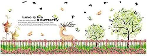 Fence Flower Garden PVC Wall Stickers Flowers And Trees Decoration
