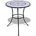Produktbild lingjiushopping Mosaik Tisch 60 cm blau/weiß Farbe: Blau/Weiß Material: Gestell Eisen pulverbeschichtet + Keramik Tischplatte