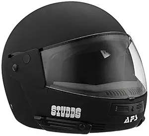 Studds Ninja Pastel Plain Full Face Helmet- Matt Black (L)