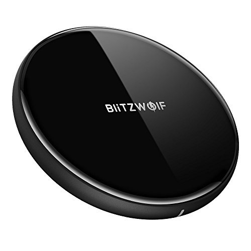 BlitzWolf Cargador Inalámbrico, 5W Cargador Wireless Cargador Inducción para iPhone X/8/8Plus, Samsung S8/S8 Plus/Note 8/7/S7/S7 Edge/S6, LG G3, Nexus 4/5/6/7 y Dispositivos con Tecnología Qi(Negro)
