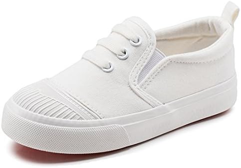 YUHUAWYH Unisex Sneakers Boys Girls Outdoor Shoes Canvas (Size 24: Internal Length 15CM/5.91in, White)