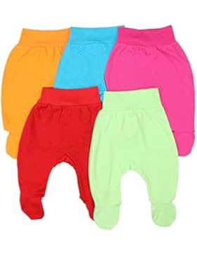 Babyhose mit Fuß Stramplerhose Jungen Baby Hose Strampelhose Mädchen im 5er Pack