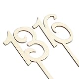 OULII 11-20 Hochzeit Tischnummern Halter Basis für Hochzeit Startseite Dekoration 10ST (Holz Farbe) - 8