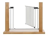 Impag XXL Türschutzgitter Treppenschutzgitter 95 – 143 cm mit extrabreiter Komfort-Tür selbstschließend – zum Klemmen Weiß - 3