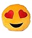 Deals India Yellow Heart Eyes Smiley Cushion, Yellow RS.259.00